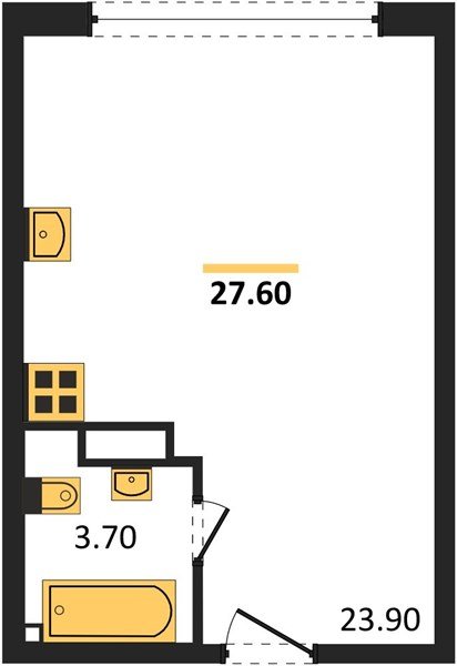Фото №1: Студия 27 м² - Краснодар, жилой комплекс Самолёт-6, мкр. Прикубанский внутригородской округ