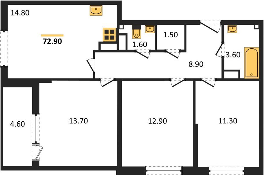 Фото №1: 3-комнатная квартира 72 м² - Краснодар, жилой комплекс Самолёт-6, мкр. Прикубанский внутригородской округ