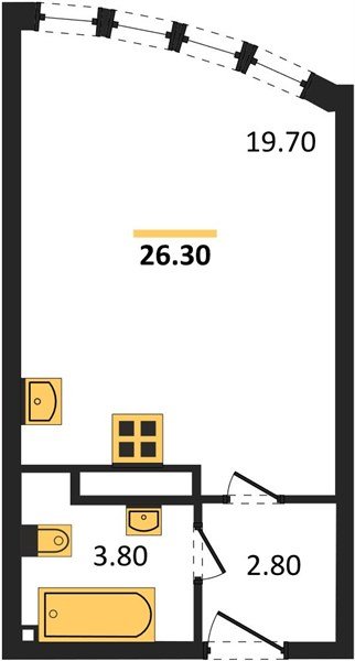 Фото №1: Студия 26 м² - Краснодар, жилой комплекс Самолёт-6, мкр. Прикубанский внутригородской округ