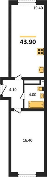 Фото №1: 1-комнатная квартира 43 м² - Краснодар, жилой комплекс Самолёт-6, мкр. Прикубанский внутригородской округ