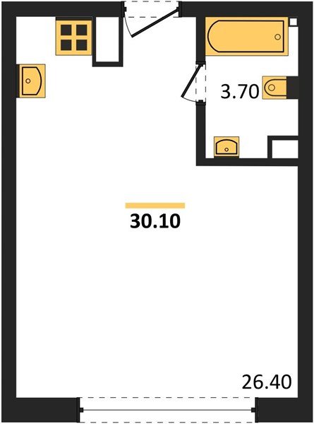 Фото №1: Студия 30 м² - Краснодар, жилой комплекс Самолёт-6, мкр. Прикубанский внутригородской округ