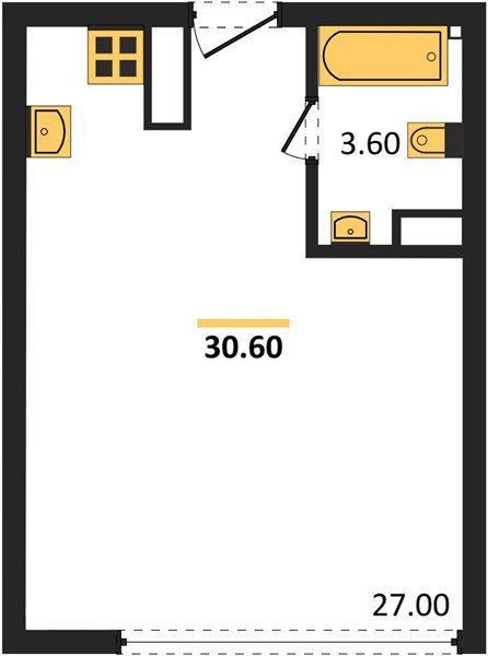 Фото №1: Студия 30 м² - Краснодар, жилой комплекс Самолёт-6, мкр. Прикубанский внутригородской округ