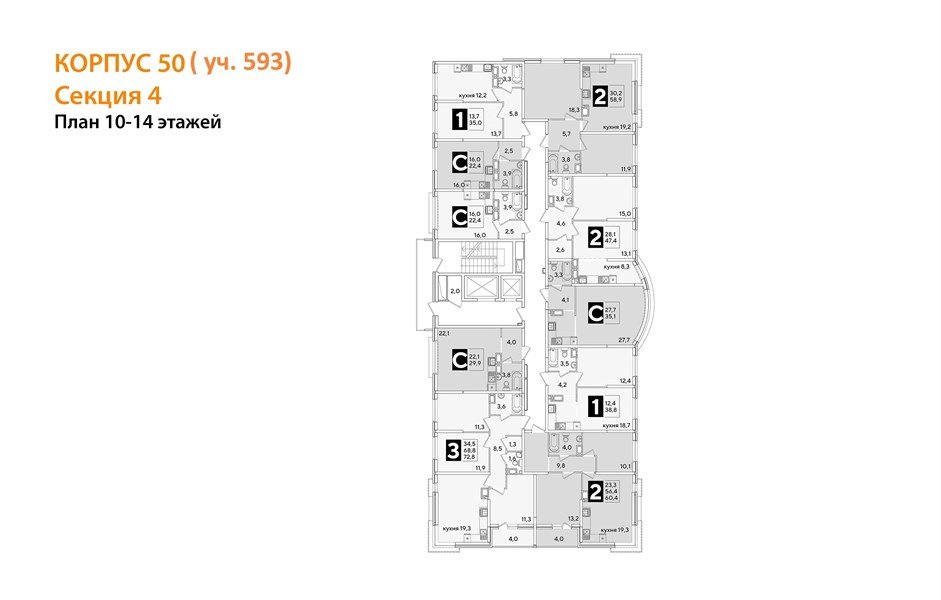 Фото №8: Студия 35 м² - Краснодар, жилой комплекс Самолёт-6, мкр. Прикубанский внутригородской округ