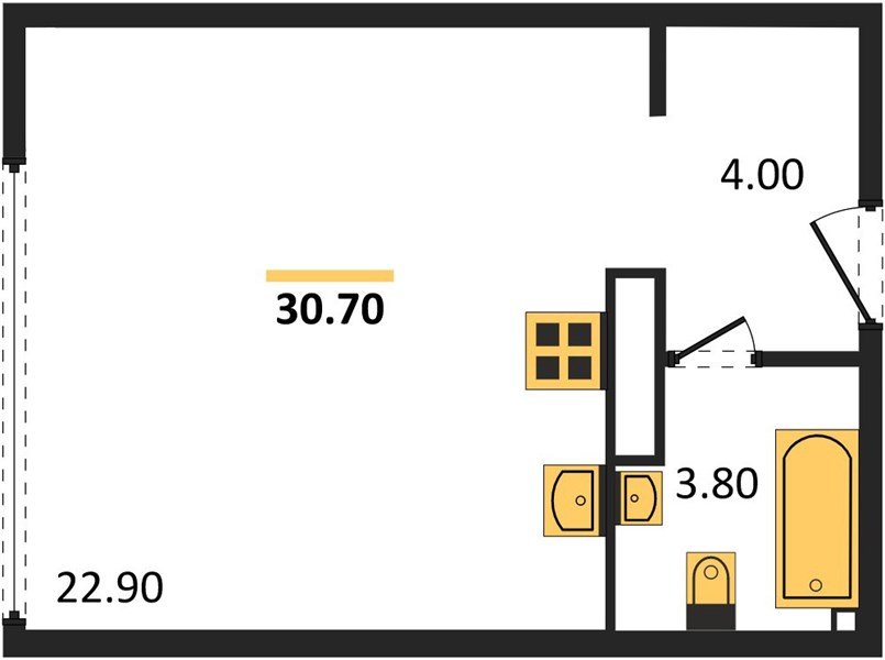 Фото №1: Студия 30 м² - Краснодар, жилой комплекс Самолёт-6, мкр. Прикубанский внутригородской округ