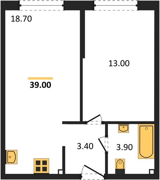 Фото №1: 1-комнатная квартира 39 м² - Краснодар, жилой комплекс Самолёт-6, мкр. Прикубанский внутригородской округ