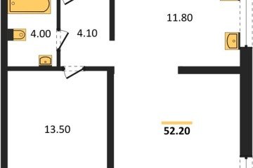 Фото №1: 2-комнатная квартира 52 м² - Краснодар, мкр. Прикубанский внутригородской округ, 