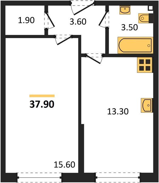 Фото №1: 1-комнатная квартира 37 м² - Краснодар, жилой комплекс Самолёт-6, мкр. Прикубанский внутригородской округ