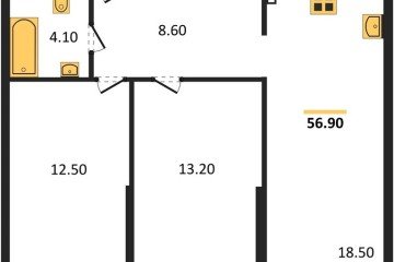 Фото №1: 2-комнатная квартира 56 м² - Краснодар, мкр. Прикубанский внутригородской округ, 
