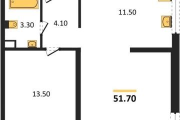 Фото №1: 2-комнатная квартира 51 м² - Краснодар, мкр. жилой комплекс Самолёт-6,