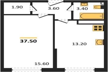 Фото №1: 1-комнатная квартира 37 м² - Краснодар, мкр. жилой комплекс Самолёт-6,