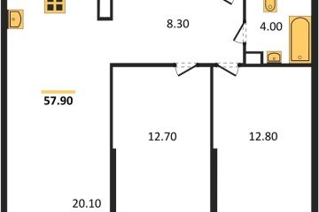 Фото №1: 2-комнатная квартира 57 м² - Краснодар, мкр. Прикубанский внутригородской округ, 