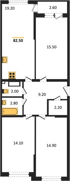 Фото №1: 3-комнатная квартира 82 м² - Краснодар, жилой комплекс Самолёт-6, мкр. Прикубанский внутригородской округ