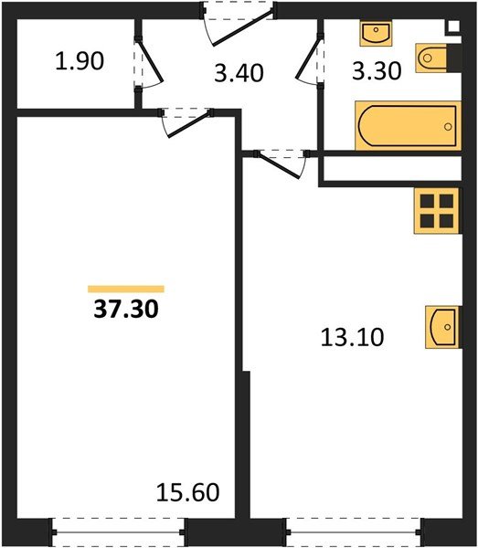 Фото №1: 1-комнатная квартира 37 м² - Краснодар, жилой комплекс Самолёт-6, мкр. Прикубанский внутригородской округ