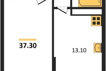 Фото №1: 1-комнатная квартира 37 м² - Краснодар, мкр. Прикубанский внутригородской округ, 