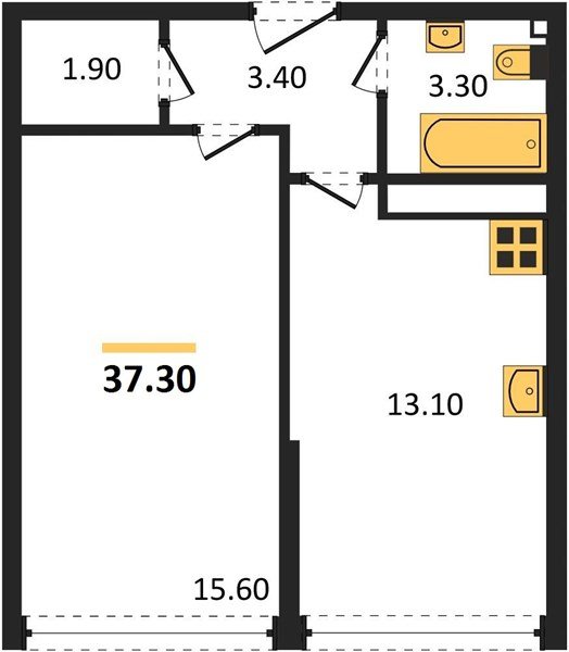 Фото №1: 1-комнатная квартира 37 м² - Краснодар, жилой комплекс Самолёт-6, мкр. Прикубанский внутригородской округ