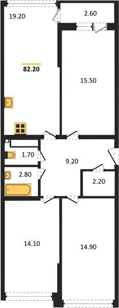 Фото №1: 3-комнатная квартира 82 м² - Краснодар, жилой комплекс Самолёт-6, мкр. Прикубанский внутригородской округ