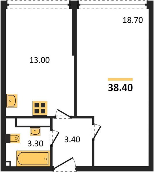 Фото №1: 1-комнатная квартира 38 м² - Краснодар, жилой комплекс Самолёт-6, мкр. Прикубанский внутригородской округ