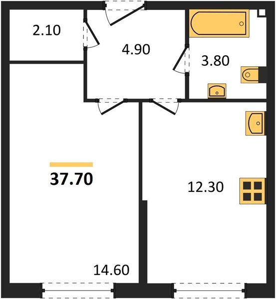 Фото №1: 1-комнатная квартира 37 м² - Краснодар, жилой комплекс Самолёт-6, мкр. Прикубанский внутригородской округ