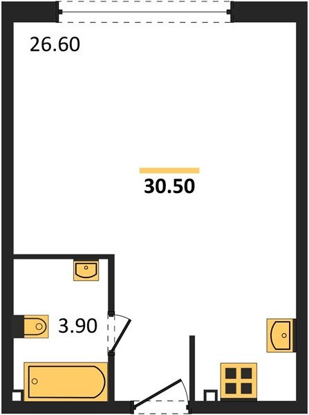 Фото №1: Студия 30 м² - Краснодар, жилой комплекс Самолёт-6, мкр. Прикубанский внутригородской округ