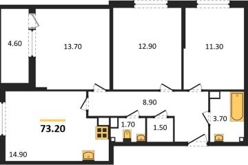 Фото №1: 3-комнатная квартира 73 м² - Краснодар, мкр. Прикубанский внутригородской округ, 