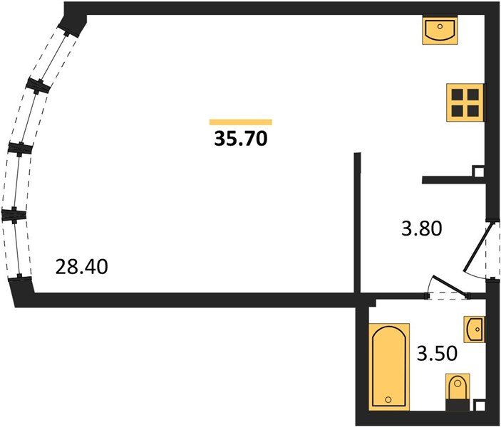 Фото №1: Студия 35 м² - Краснодар, жилой комплекс Самолёт-6, мкр. Прикубанский внутригородской округ