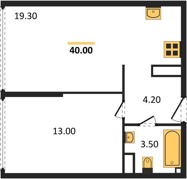 Фото №1: 1-комнатная квартира 40 м² - Краснодар, жилой комплекс Самолёт-6, мкр. Прикубанский внутригородской округ