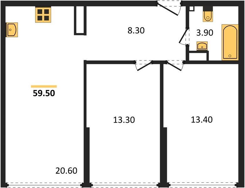 Фото №1: 2-комнатная квартира 59 м² - Краснодар, Прикубанский внутригородской округ, мкр. жилой комплекс Самолёт-6