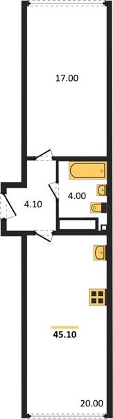 Фото №1: 1-комнатная квартира 45 м² - Краснодар, Прикубанский внутригородской округ, мкр. жилой комплекс Самолёт-6