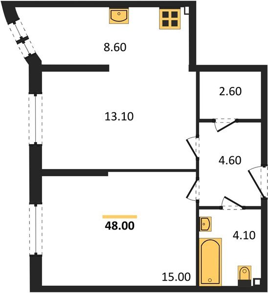 Фото №1: 2-комнатная квартира 48 м² - Краснодар, Прикубанский внутригородской округ, мкр. жилой комплекс Самолёт-6