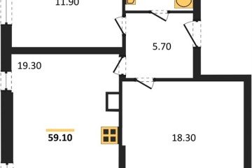 Фото №1: 2-комнатная квартира 59 м² - Краснодар, мкр. жилой комплекс Самолёт-6, 