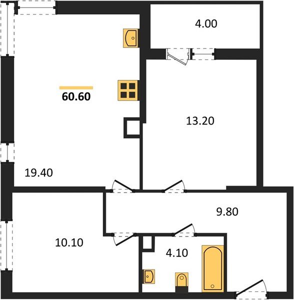 Фото №1: 2-комнатная квартира 60 м² - Краснодар, Прикубанский внутригородской округ, мкр. жилой комплекс Самолёт-6