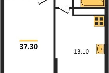 Фото №1: 1-комнатная квартира 37 м² - Краснодар, мкр. жилой комплекс Самолёт-6, 
