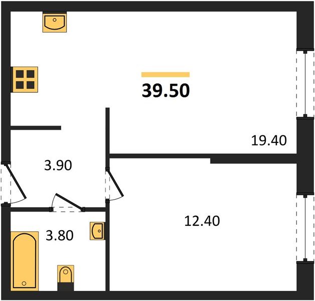 Фото №1: 1-комнатная квартира 39 м² - Краснодар, жилой комплекс Самолёт-6, мкр. Прикубанский внутригородской округ
