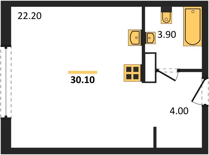 Фото №1: Студия 30 м² - Краснодар, жилой комплекс Самолёт-6, мкр. Прикубанский внутригородской округ