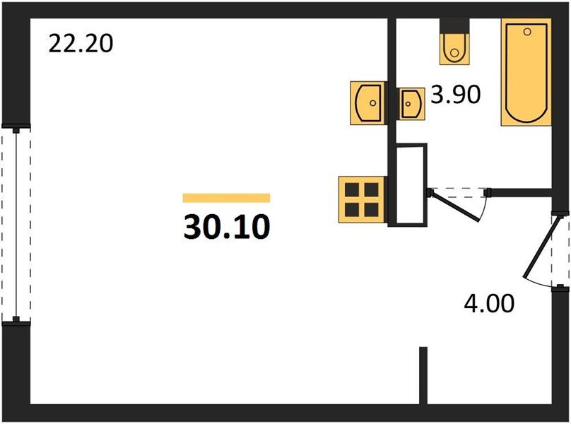 Фото №1: Студия 30 м² - Краснодар, жилой комплекс Самолёт-6, мкр. Прикубанский внутригородской округ