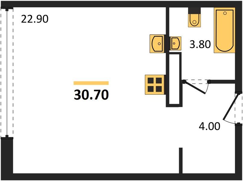 Фото №1: Студия 30 м² - Краснодар, жилой комплекс Самолёт-6, мкр. Прикубанский внутригородской округ