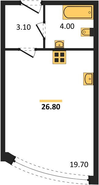 Фото №1: Студия 26 м² - Краснодар, жилой комплекс Самолёт-6, мкр. Прикубанский внутригородской округ