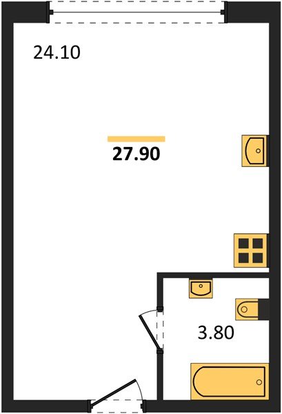 Фото №1: Студия 27 м² - Краснодар, жилой комплекс Самолёт-6, мкр. Прикубанский внутригородской округ