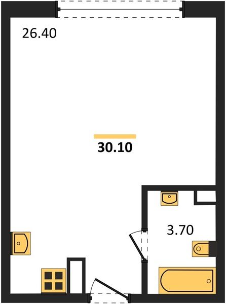 Фото №1: Студия 30 м² - Краснодар, жилой комплекс Самолёт-6, мкр. Прикубанский внутригородской округ