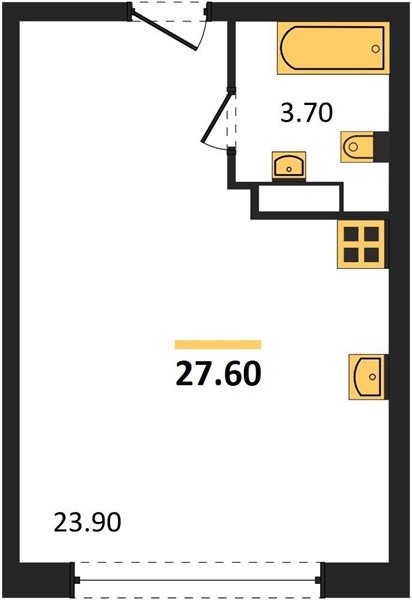 Фото №1: Студия 27 м² - Краснодар, жилой комплекс Самолёт-6, мкр. Прикубанский внутригородской округ