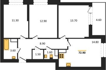 Фото №1: 3-комнатная квартира 72 м² - Краснодар, мкр. Прикубанский внутригородской округ, 