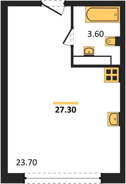 Фото №1: Студия 27 м² - Краснодар, жилой комплекс Самолёт-6, мкр. Прикубанский внутригородской округ