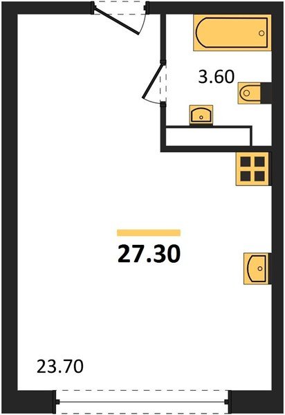 Фото №1: Студия 27 м² - Краснодар, жилой комплекс Самолёт-6, мкр. Прикубанский внутригородской округ