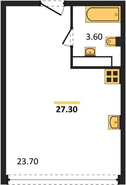 Фото №1: Студия 27 м² - Краснодар, жилой комплекс Самолёт-6, мкр. Прикубанский внутригородской округ