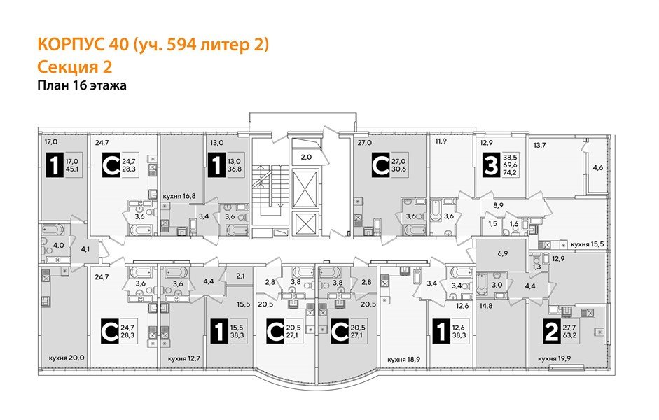 Фото №8: Студия 30 м² - Краснодар, жилой комплекс Самолёт-6, мкр. Прикубанский внутригородской округ