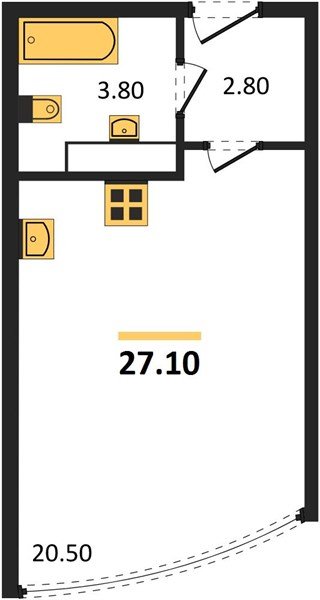 Фото №1: Студия 27 м² - Краснодар, жилой комплекс Самолёт-6, мкр. Прикубанский внутригородской округ