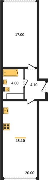 Фото №1: 1-комнатная квартира 45 м² - Краснодар, жилой комплекс Самолёт-6, мкр. Прикубанский внутригородской округ
