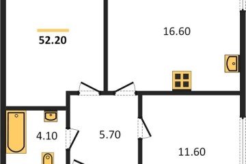 Фото №1: 2-комнатная квартира 52 м² - Краснодар, мкр. жилой комплекс Самолёт-6, 