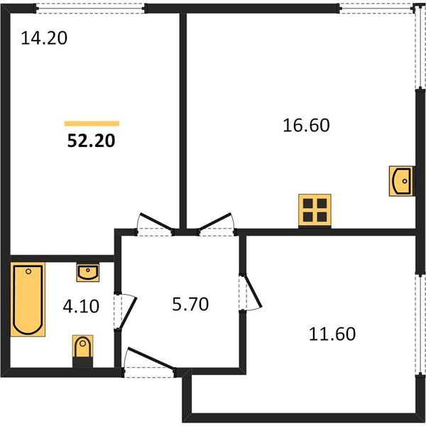 Фото №1: 2-комнатная квартира 52 м² - Краснодар, Прикубанский внутригородской округ, мкр. жилой комплекс Самолёт-6