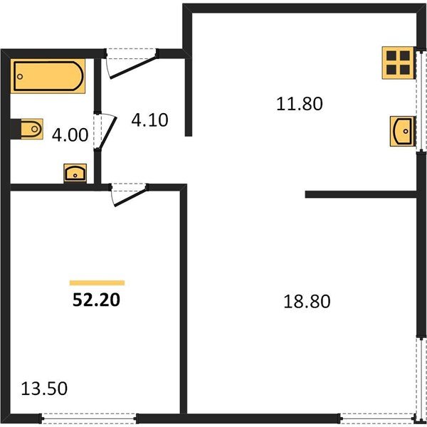 Фото №1: 2-комнатная квартира 52 м² - Краснодар, Прикубанский внутригородской округ, мкр. жилой комплекс Самолёт-6